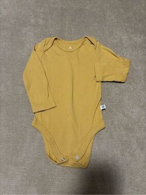 The Honest Company Mustard Long-Sleeve Baby One-Piece
